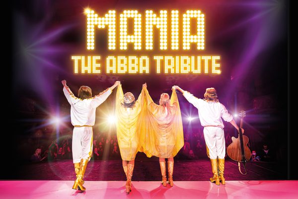Mania The ABBA Tribute text with the group taking a bow.