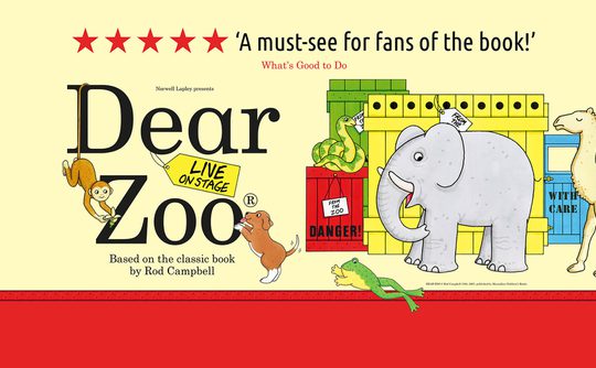 Dear Zoo logo with illustrations of animals.