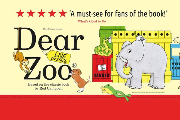 Dear Zoo logo with illustrations of animals.