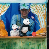 A small puppet performance.